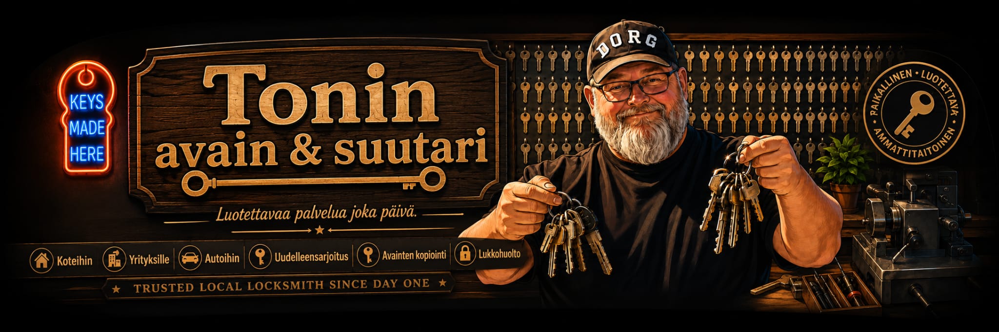 Tonin Avain ja Suutari, paikallinen avainammattilainen työpajassa